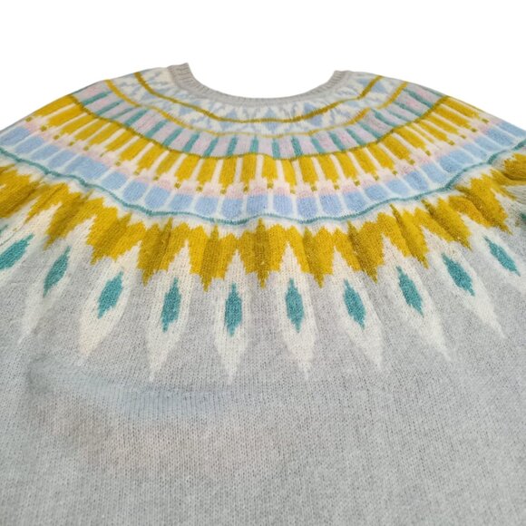 Tabitha Webb Fair Isle Lambswool Blend Knit Sweater – Long Sleeve Crewneck, Size - Picture 3 of 8